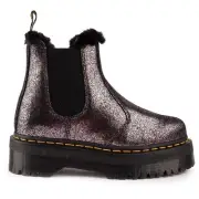 Dr Martens Womens 2976 Distressed Metallic Ankle Boots Black