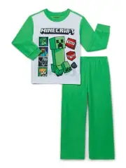 NEW MINECRAFT BOYS SIZE 10/12 OR 14/16 FLANNEL PAJAMAS 2-PIECE SET TNT NWT