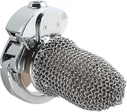 Stainless Steel Chain Mesh Chastity Lock Perspective Chastity Cage Chastity Device Adjustable Penis Ring Men'S Metal Penis Exerciser Cock Cage Adult Sex Toys