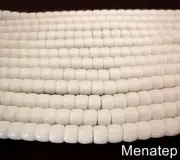 25 7 x 9 mm Czech Glass Druk Roller Beads: Chalk White
