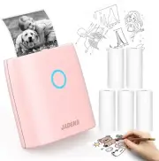 Jadens JD-21 Sticker Thermal Mini Printer Pink Portable Wireless Bluetooth New