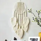 Tapestry Pendant Decorative Stylish Circle Macrame Leaf Wall Hanging Tapestry