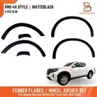 PRO-4X Style Matteblack Slim 3" Fender Flares Set for Nissan Navara D23 2021-23