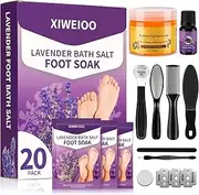Foot Soak salt with Tea Tree Oil - Moisturize, Reduce Foot Odor, & Soothe Aching Feet Foot cream spa bath massager Epsom Salt foot pedicure kit at home spa exfoliante healthycare