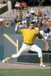 Pitcher Jim Catfish Hunter Oakland Athletics pitches at a circ- 1973 Old Photo