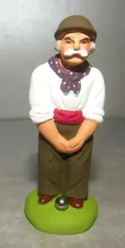 NEW Bowls Players : The Grandfather , 6 Cm Santons Didier