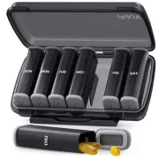 Large Weekly Pill Organizer 2 Times a Day with Dual Damp-Proof Design, Black ...