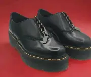 Dr. Martens Aurian II Black Smooth Leather Zip Platform Oxfords 11M 12L