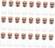 GOOHOCHY 1 Pack Mini Glass Wish Bottles Clear Jars with Cork Stoppers for DIY Messages Weddings Party Favors for Decoration and Crafting