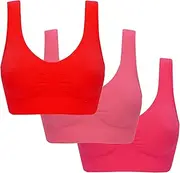 [Generic] 3/5 Pcs Women's Comfort Workout Sports Bra Low-Impact Activity Sleep Bras Plus Size Ultra-Thin Seamless Wireless Sports Bras Full Bra Cup Tops