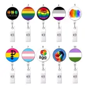 Lgbt Badge Holder Lgbt Badge Clip Lgbt Badge Rainbow Badge Holder Lgbt Pin