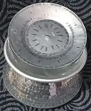 jewellary hub Hammered Finish Chicken Biryani handi with Lid | Rice Cooking Pot | Tope Patila | Deghchi Vessel (Silver, 10 Liter)