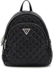 [GUESS] Black Plain Rucksack with Zip and Zip Pockets - Bags -Size One Size