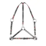 [Vivienne Westwood] Vivienne Westwood Stud Plaid-pattern Leather Belt Harness M BLACK/RED