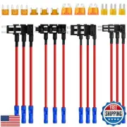 MuHize Fuse Tap - 12V Add-a-Circuit Adapter, 4 Types Fuses Holder with Standa