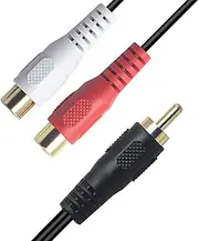 RCA Y Splitter (8 Inch), tunghey 1 Male to 2 Female Stereo Audio Cable, Gold Plated Dual RCA Female Adapter for Subwoofer, Car Radio, Amplifier, TV, Digital Audio (1pack)