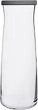 LAV Vera Glass Carafe - 1.2L - Water Decanter Storage Pitcher Jug with Grey Lid