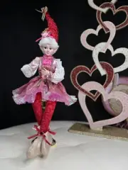 28” Cynthia Rowley Valentine’s Day Elf Shelf Sitter Doll Girl Red Home Decor