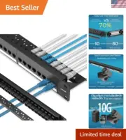 24 Port Cat6A Patch Panel - 10G Inline Keystone Coupler, Easy Setup, 1U Design