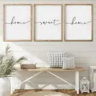 Set of 3 Framed Farmhouse Home Sweet Home Sign 11"X14" above Bed Wall Decor for