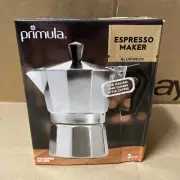 Primula Aluminum 3-Cup Espresso Coffee Maker Polished Silver Aluminum