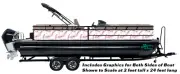 Pink Gray Butterfly Pattern White Wrap Decal Vinyl Fishing Bass Pontoon Boat