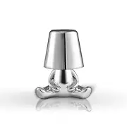 Bedside Touch Control Table Lamp,Silver Decor Thinker Statue LED Table Lamp, ...