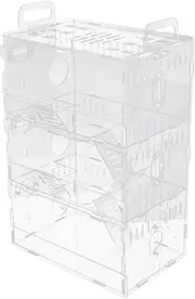 PERSELOSO 1pc Transparent Acrylic Guinea Pig Cage Cozy Chinchilla House for Pets Lightweight Villa Easy to Clean High Transparency Observation for Hamsters and Dwarf Rabbits