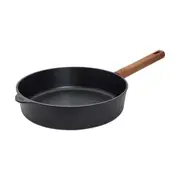 Eco Logic Aluminium Cooking Saute Pan w/ Wooden Handle 28cm/3.5L Round Black