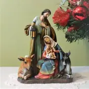 Nativity Set Scene 7.5 inch Holy Family Statue Animals Donkey Cow Figurine