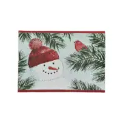 St. Nicholas Square Yuletide Snowman & Red Bird Tapestry Placemat Set of 4