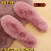 2 Pair Faux Fur Insoles Fluffy Thermal Shoes Boots Pad Fur Inner Soles Warm