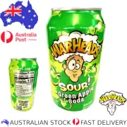 Warheads Sour Green Apple Soda Drink 355ml Can, NEW SEALED