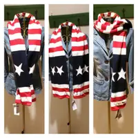 在飛比找蝦皮購物優惠-全新純棉American Bluedeer 美國國旗圍巾