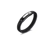 Men'S Titanium Steel Leather Bracelets Trends Jewelry - Steel Color