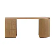 Payton 3 Drawer LHF Computer Work Desk Table Natural