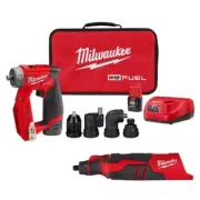 Milwaukee Cordless Rotary Tool + Drill Driver Kit 3/8" Brushless Li-Ion 12V