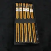 Set of 5 Pairs Classic Japanese Style Non-Slip Reusable Bamboo Chopsticks