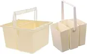 2Pcs Compact Paint Brush Washing Bucket Multi Functional Cleaner for Artists Lightweight Portable Brush Washer for Easy Storage and Use