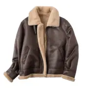 Men's Leon Kennedy Resident Evil Remake 4 Faux Fur Bomber Leather Jacket