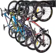 Bike Storage Rack, 6 Bike Racks and 6 Helmets Hooks, Wall Mounted Bike Storage R