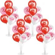 4 Set 10 Inches Valentines Balloon Stand Kits for Table Balloon Holders with Bas