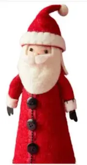 11” Retro Vintage Style Santa Tree Topper Felted Old Wold Santa Tree Topper