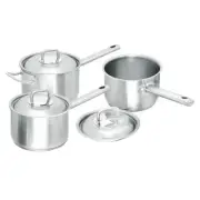 Scanpan Commercial Saucepan Heavy Gauge Stainless Steel Impact Bonded Set 3pcs
