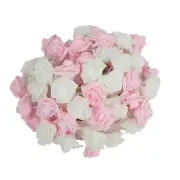 NNETM LED Foam Rose Flower String Lights - Touch-Controlled Small Lantern (Pink & White)