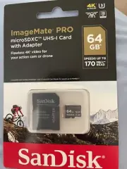 ImageMate Pro 64 GB MicroSDXC UHS-I Card With Adapter SanDisk