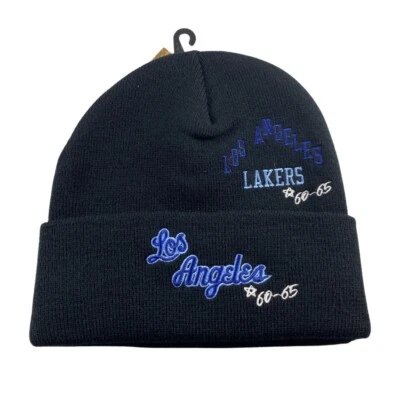 Mitchell & Ness Los Angeles Lakers Timeline Logos Hardwood Classics Knit Beanie