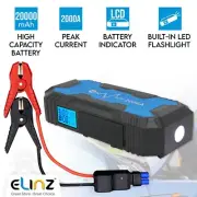 2000A Car 12V Vehicle Portable Emergency Jump Starter 20000mAh Smart Clamp
