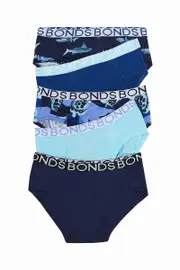 [Bonds] Bonds Boys Brief 5 Pack Size: 3/4 3/4 Multicolor