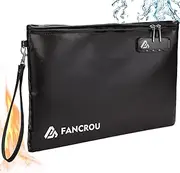 [FANCROU] Fireproof Document Bag, Cash bag, 6400℉ Fireproof Money Bag with Zipper for Cash, Fire Safe Cash Bag Banker Bag, Smell Proof Bag Money Bag with Lock, 14.5 x 11.5 inch, Black